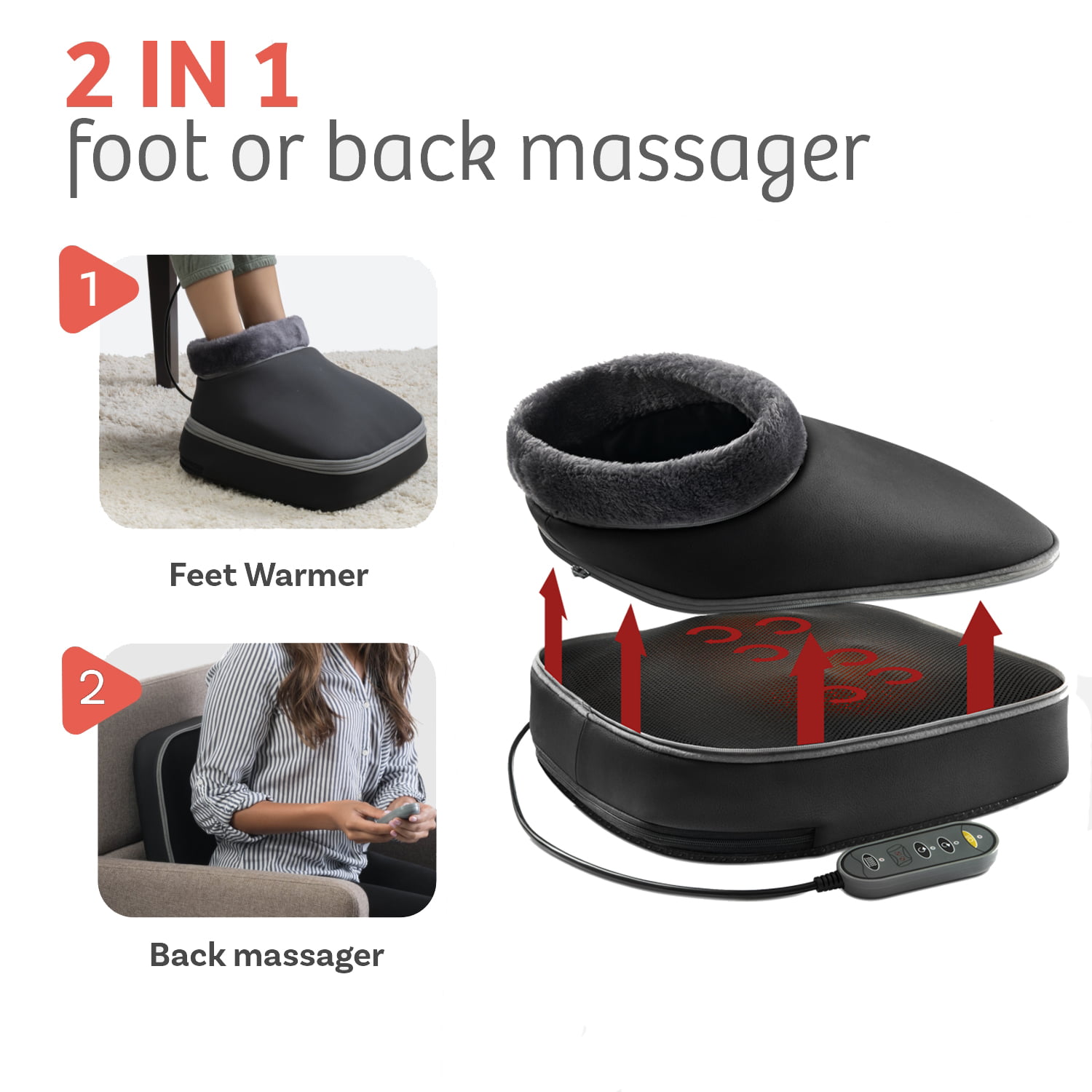 Belmint Full Back Massager with Heat, 12 Deep-Kneading Massage Nodes for  Upper and Lower Back - Bed Bath & Beyond - 22670679