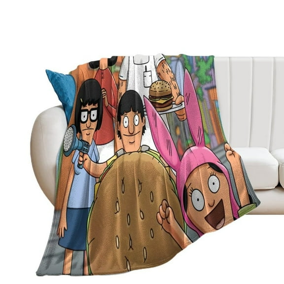Bob's Burgers Luxury Flannel Blanket - Super Soft Anti-Static Plush Warm Blanket for Sofa Bed - Extra Large Cozy Blanket for Men and Women, Home Decor Gift.