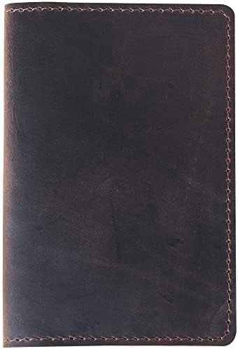 Tekola Genuine Leather Journal Cover for Field Notes Notebooks, Moleskine Cahier Journal Pocket 3.5 x 5.5 Inches, Bourbon Brown