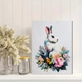 thumbnail image 2 of UXIEQU White Rabbit Colorful Flowers Canvas Print 15.75x11.81 Inches, 2 of 8