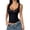 Black, variant on Women's Sexy Lace Trim Solid Color Fitted Tank Top, Versatile Cami For Inner Layering Or Wearing Alone White M