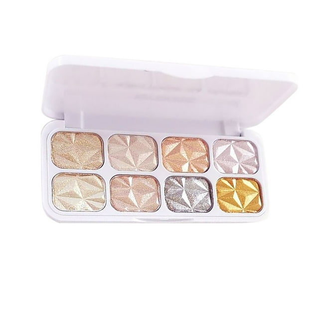 Iluminador facial, iluminador blanco, polvos corporales, iluminador de maquillaje, cosméticos, bandeja de polvos iluminadores