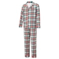 thumbnail image 3 of Argulvti Family Matching Christmas Pajamas Set Plaid Print Holiday Pajamas Sleepwear Tops Pants Dress, 3 of 10