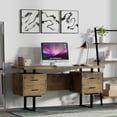 thumbnail image 2 of 60'' Mariposa Home Office Computer Desk - Reclaimed Brown Top, Reclaimed Brown Body, Black Metal, Black Hardware, 2 of 6