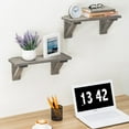 thumbnail image 5 of MyGift 2 Piece Rustic Gray Wood Wall-Mounted Shelves, 17 inch, 5 of 6