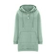 thumbnail image 4 of Ftwytp Women Hoodies Dress Button Sweatshirts Dress Casual Long Sleeve Tunic Dress Oversized Sweatshirts with Pocket Christmas Solid Women Long Sleeve Hooded Sweatshirt Ladies Dress, 4 of 6
