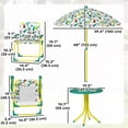 thumbnail image 3 of Qaba Table de Pique-Nique pour Enfants avec 2 Chaises Pliantes et Parasol, Vert, 3 of 10