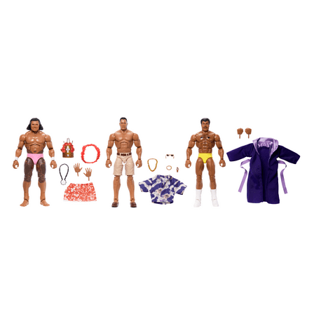 WWE Elite Action Figure Generations: The Rock, Rocky Johnson, Maivia Legacy Box Set, 3-Pack