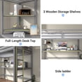 thumbnail image 6 of Kacho Metal Loft Bed, Loft Bed Frame for Twin Bunk Bed with Desk and Storage Shelves, Safety Full-Length Guardrails, for room Bedroom, Easy Assembly, No Box Spring Needed, Gray, 6 of 7