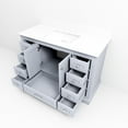 thumbnail image 5 of 48 In. X 22 Dark Grey Bathroom Cabinet - White Quartz Top, Solid Wood Build, Soft Close, 9 Drawers & Open Shelf For Ample Storage Capacity Space, Scratch And Stain Countertop 48" W 22" D Bath, 5 of 7