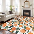 thumbnail image 2 of 6x9 Area Rugs for Living Room, Orange Non Slip Area Rugs for Kitchen Bedroom Entryway, Summer Botanical Leaves Watercolor Washable Carpet Runner Rug Floor Mats for Bedroom Home Decor, 2 of 8