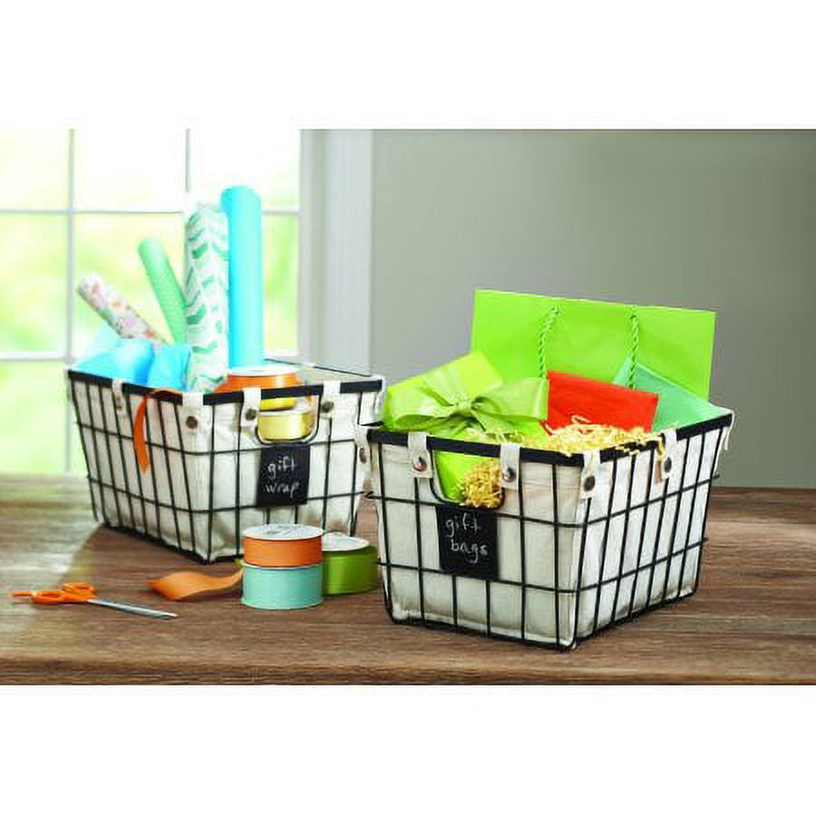 Better Homes & Gardens Small Wire Basket with Chalkboard, 2 Pack