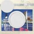 thumbnail image 3 of Ambesonne City Place Mats Set of 4, Resort Casinos on Shore, Standard Size, Violet Blue Pink Yellow, 3 of 6