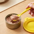 thumbnail image 6 of Dog Food Cans Lids,3-In-1 Silicone Cat Food Can Cover with Feeding Spoon for Dog Cat Food Storage | Dishwasher Safe Leak-proof Round Can Lids | Universal Size,Yellow, 6 of 7