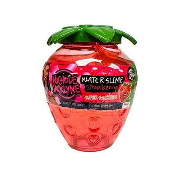 Nichole Jacklyne Water Slime, Red Color & Strawberry Scented in a Fruit Shaped Container, Ages 4 