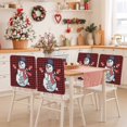 thumbnail image 2 of Christmas Snowman Chair Covers Set of 1 Winter Cute Cartoon Snowman Red Plaid Chair Back Covers Stretch Removable Washable Slipcovers Protector for Dining Room Kitchen Party Decor, 2 of 5