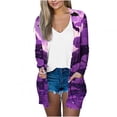 thumbnail image 2 of LOVZFMLL Cardigan pour Femmes Mode Décontractée Imprimé Chemise à Manches Longues avec Poches Cardigan, 2 of 5