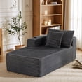 thumbnail image 4 of FRMALL 105" Modular L-Shaped Sectional Sofa with Cup Holders, Deep Seat Corduroy Cloud Couch for Living Room, Gray, 4 of 10