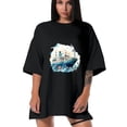 thumbnail image 3 of Women T Shirt Graphic Tee Summer Tops Half Sleeve Loose Drop Shoulder Vintage Shirts Streetwear Sweat Casual Tees XS, 3 of 5