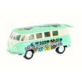 thumbnail image 1 of 1962 Volkswagen Classic Bus w/ Flower Decals, Green - Kinsmart 5060DYF - 1/32 Scale Diecast Model Toy Car (Brand New but NO BOX), 1 of 1