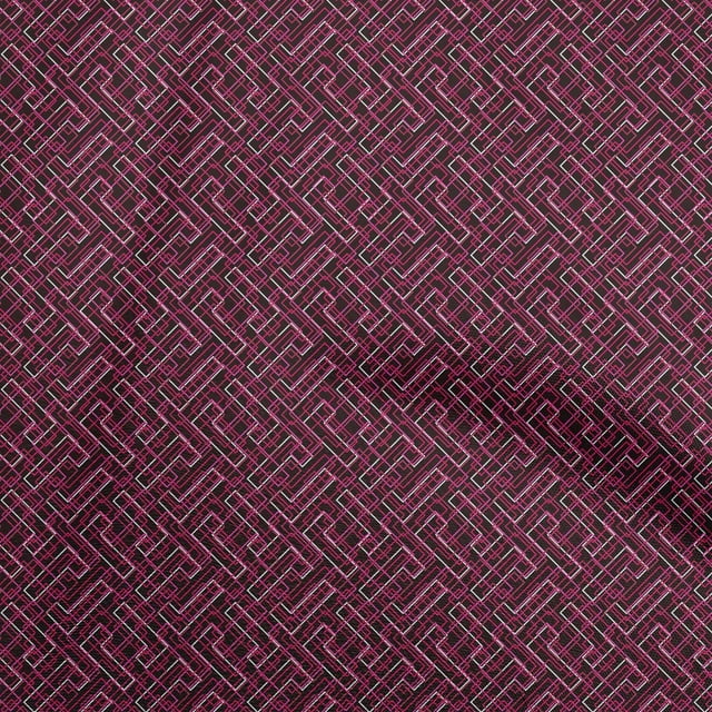oneOone Tissu Georgette Viscose Magenta Foncé Abstrait pour Robe Tissu Imprimé au Mètre 42 Pouces de Large
