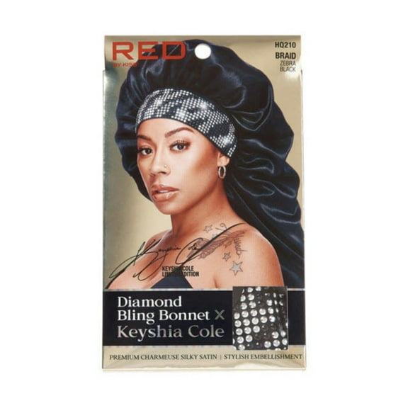 Red by Kiss Diamond Bling Bonnet Zebra Black Braid (HQ210)