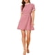 thumbnail image 1 of INSPIRE CHIC Vestido de Manga Corta Vintage con Panel de Contraste y Cuello Volante para Mujeres M Rojo, 1 of 8