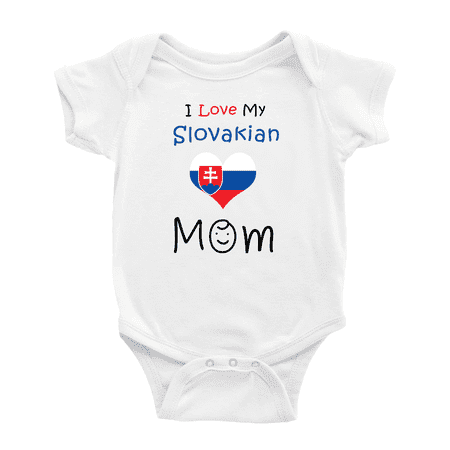 

I Love My Slovakian Mom Cute Baby Bodysuit (White 3-6 Months)