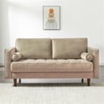 thumbnail image 2 of Jax Mid Century Modern Furniture Style Velvet Living Room Loveseat Sofa in Taupe, 2 of 5