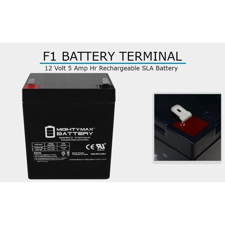 Mighty Max ML5-12 - 12V 5AH Sealed Lead Acid Battery for Craftsman