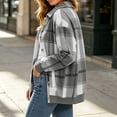 thumbnail image 6 of Perfectbot Women's Plaid Shacket, Button Down Shirt Jacket with Ribbed Hem, Relaxed Fit Fall Outerwear, 6 of 8