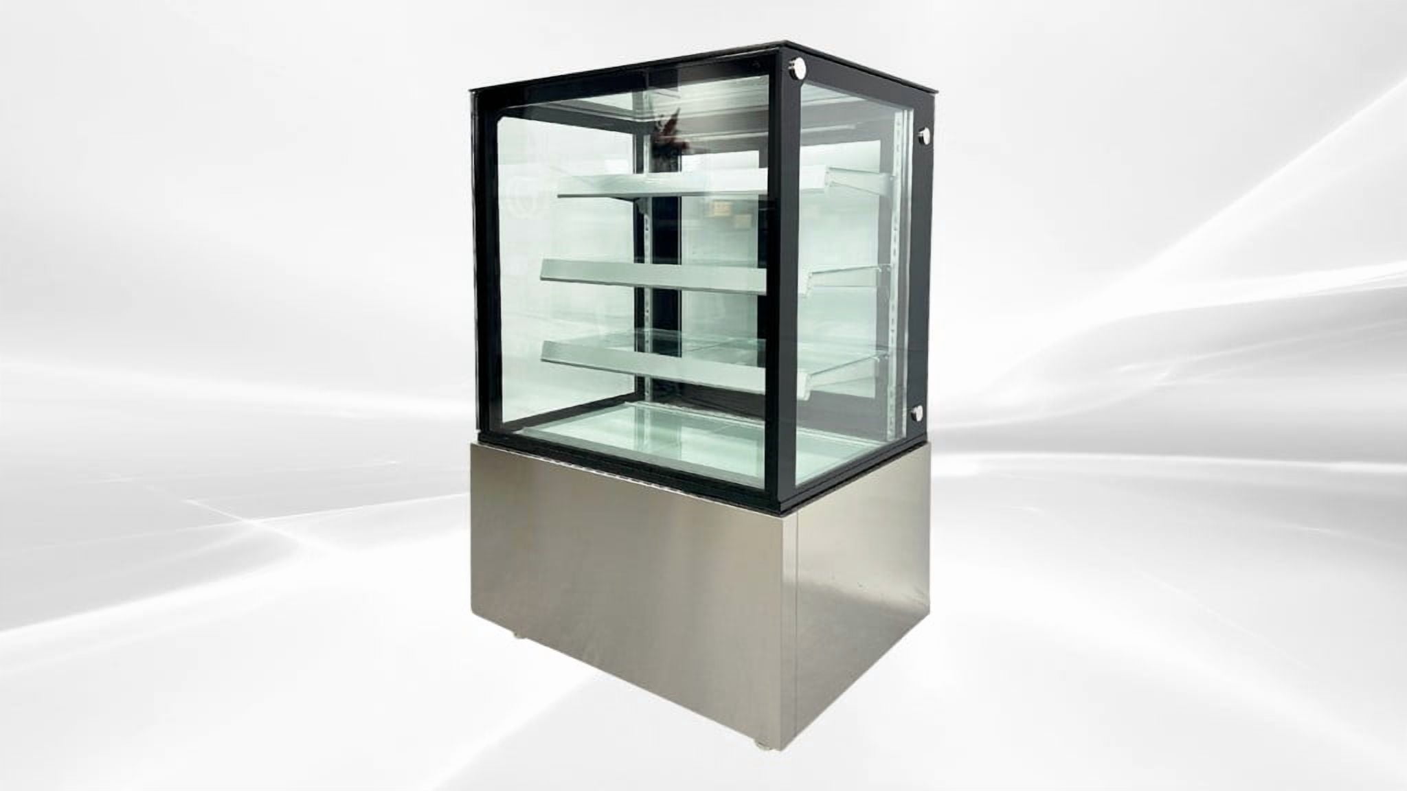 36" Commercial Refrigerated Bakery Display Case, Square Glass Cake Showcase Refrigerator, LED Lighting, ETL Certified