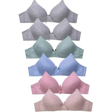 

Womens 6 Pack of Everyday No Wire Full Cup Bra