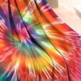 thumbnail image 3 of Colorful Rainbow Tie Dye Spiral Pattern Blanket,Comfortable Soft Flannel Throw Blanket,All Season,Warm Lightweight Blankets for Sofa Bed Couch Living Room Chair,30"x40", 3 of 4
