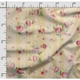 thumbnail image 2 of Soimoi Floral Vintage Print Poly Taffeta Fabric Decor Sewing Fabric By The Yard 56 Inch Wide Decorative Fabric For Outdoor Upholstery Umbrellas And Home Accents Yellow, 2 of 5