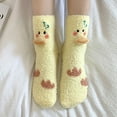 thumbnail image 5 of Generic Womens 3D Coral Velvet Socks Thickened In Winter Warm Sleep Socks Home Socks Cartoon Ducks Cute Floor Socks Medium Socks Comfy Padded Lounge Socks For Women, 5 of 7