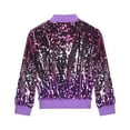 thumbnail image 5 of QQAMB Girls' Coat Ombre Sequin Bomber Jacket with Pockets Lightweight Sparkle Long Sleeve Zipper Gradient Jackets for Kid, 5 of 6