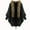 Black, variant on Lovskoo Women's 2023 Winter Fuzzy Batwing Sleeve Cardigan Oversized Faux Fur Knit Cape Shawl Fall Wrap Jacket Sweater Coat Khaki