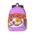 thumbnail image 1 of Wukai Corgi In Sushi Roll Print 15Inch Student Backpack, Multi-compartment Waterproof Lightweight Backpack, Suitable for School, Office, Sports, Unisex, 1 of 6