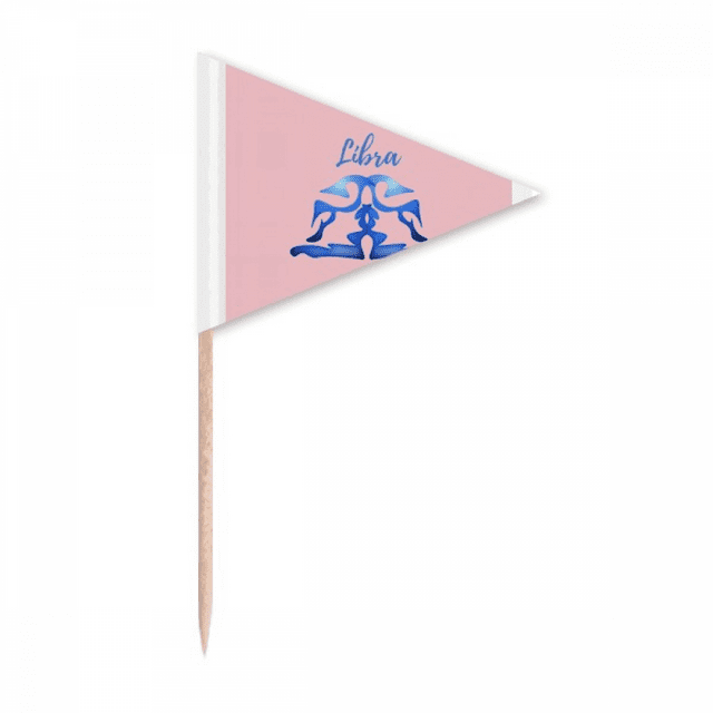 Balance Libra Sign Art Deco Fashion Toothpick Triangle Cupcake Toppers Flag
