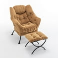 thumbnail image 2 of Accent Recliner Chair With Ottoman In Cozy Upholstered Material Great For Relaxation In Living Rooms Bedrooms Offices，Camel, 2 of 9