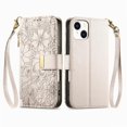 thumbnail image 1 of Flip Case for FOXDOCK iPhone 14 Full Protection Gift Choice Wallet Function Floral Embossed Kickstand Viewing, 1 of 6