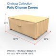 thumbnail image 3 of Budge Small Tan Patio Outdoor Ottoman Cover, Chelsea, 3 of 7