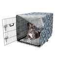 thumbnail image 5 of Floral Dog Crate Cover, Repetitive Wild Roses in Violet Tones on Polka Dotted Background, Easy to Use Pet Kennel Cover Small Dogs Puppies Kittens, 7 Sizes, Pale Blue Purple Grey, by Ambesonne, 5 of 6