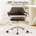 thumbnail image 5 of COOLHUT Modern Swivel Office Desk Chair, PU Leather Chair with Back and Wheels, Height Adjustable Comfy Home Office Chair, Simple Assembly For Living Room, Bed Room, Tan, 5 of 8