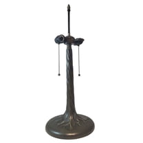 Tree Trunk Metal Lamp Base, Dark Bronze Finish with Gold Highlights, Nicely Weighted, 23" Tall