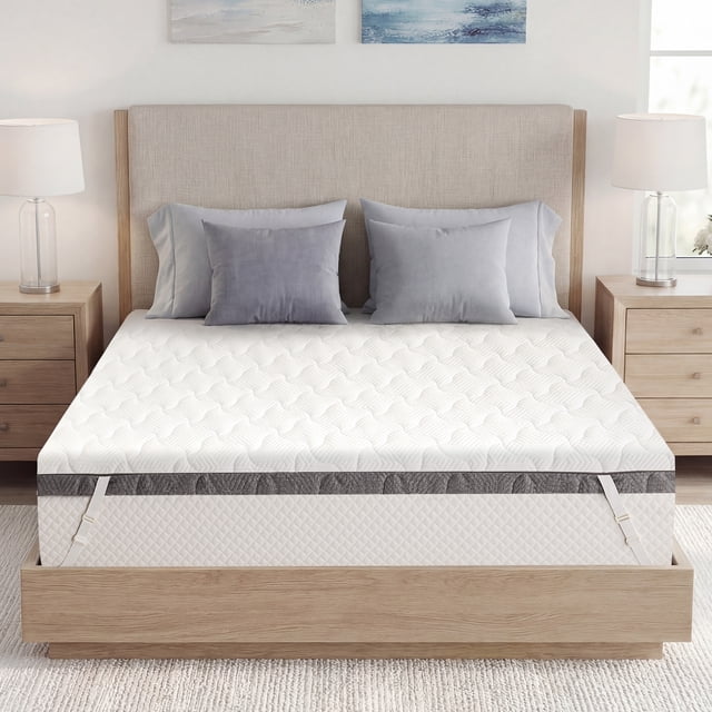 Hcore Extra Firm Mattress Topper King 3-inch Memory Foam + Support Foam, Double-Sided Firmness for Sleeping,Pain Relief, High-Density Firm Mattress Topper with Removable Cover 80"×76"