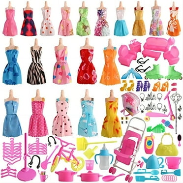 125 pieces doll clothes set for dolls include 20 pieces clothes party grown outfits and 105 pieces different doll accessories for little girl