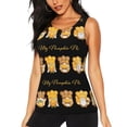thumbnail image 1 of Balery Pumpkin Pie Gnome Camiseta sin mangas estampada ligera para mujer, tops de entrenamiento sin mangas, camisetas de yoga transpirables de secado rápido.-Large, 1 of 7
