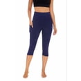 thumbnail image 5 of Sexy Dance Women High Waist Capris Leggings Activewear Workout Running Cropped Pants with Pockets, 5 of 6